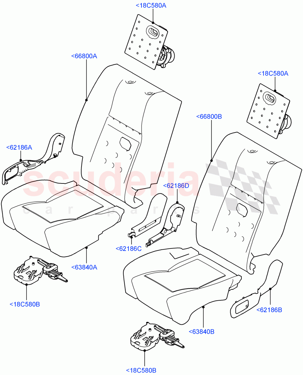 Rear Seat Pads/Valances & Heating(With 40/40 Split Individual Rr Seat) of Land Rover Land Rover Range Rover (2012-2021) [2.0 Turbo Petrol AJ200P]