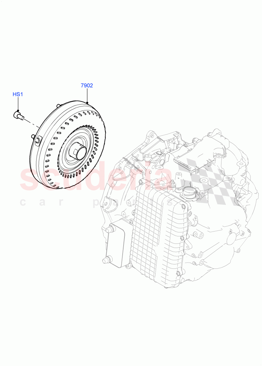 Converter (1.5L AJ20P3 Petrol High PHEV, 8 Speed Automatic Trans 8G30, Halewood (UK), 1.5L AJ20P3 Petrol High) ((V) FROMLH000001) of Land Rover Land Rover Discovery Sport (2015+) [1.5 I3 Turbo Petrol AJ20P3]