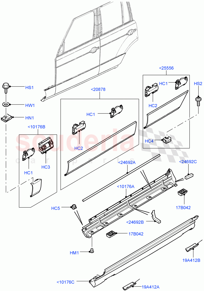 Body Mouldings((V)FROMAA000001) of Land Rover Land Rover Range Rover (2010-2012) [5.0 OHC SGDI SC V8 Petrol]