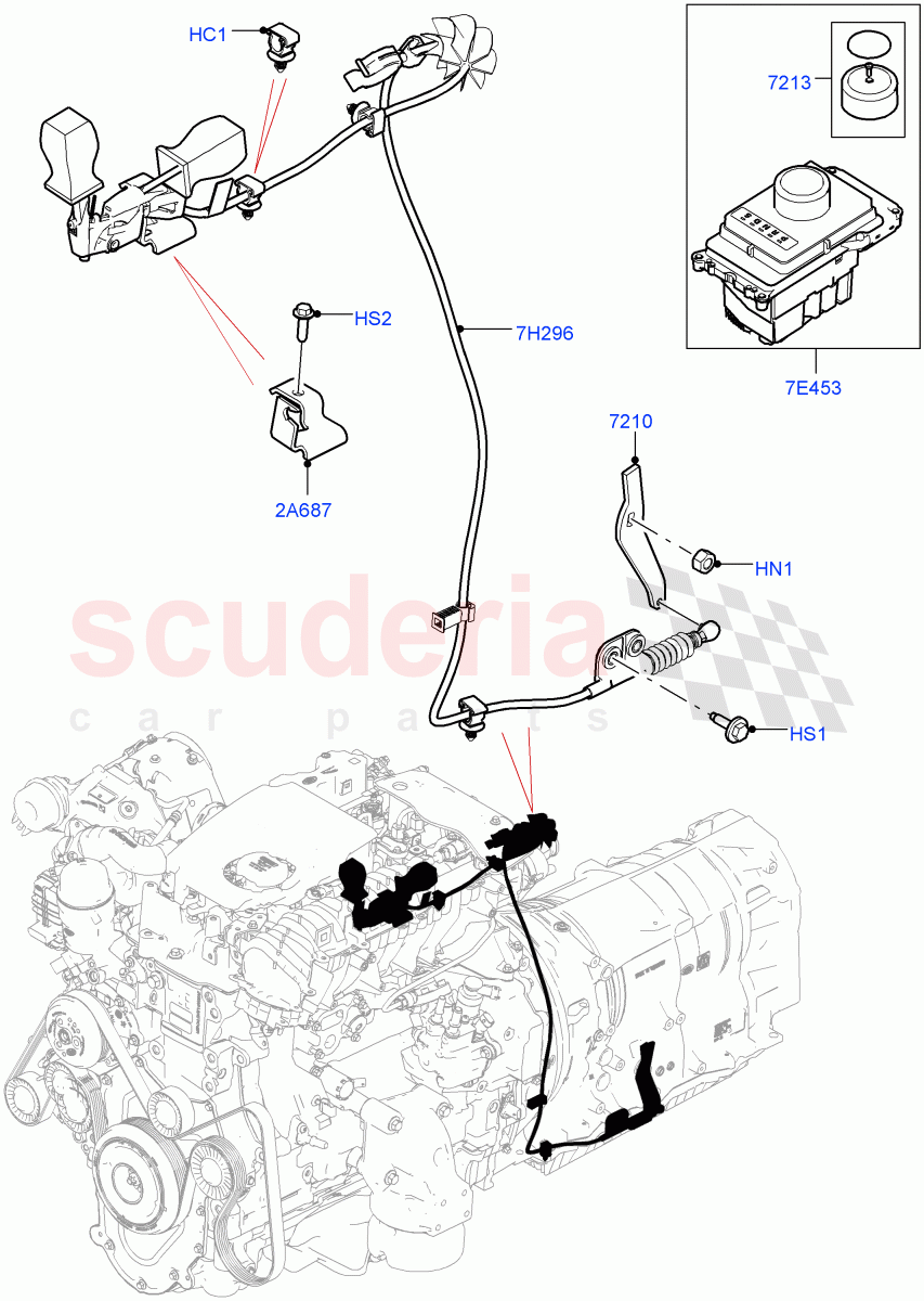 Gear Change-Automatic Transmission(Solihull Plant Build)(3.0 V6 D Low MT ROW,8 Speed Auto Trans ZF 8HP70 4WD,2.0L I4 DSL HIGH DOHC AJ200,3.0 V6 D Gen2 Twin Turbo,3.0 V6 D Gen2 Mono Turbo)((V)FROMAA000001) of Land Rover Land Rover Discovery 5 (2017+) [3.0 Diesel 24V DOHC TC]