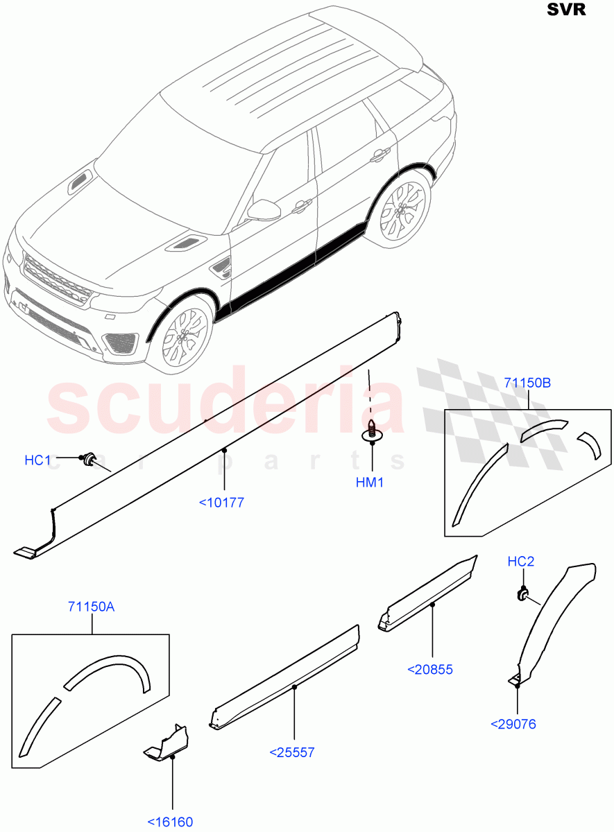 Body Mouldings(SVR Version,SVR)((V)FROMFA000001) of Land Rover Land Rover Range Rover Sport (2014+) [3.0 Diesel 24V DOHC TC]