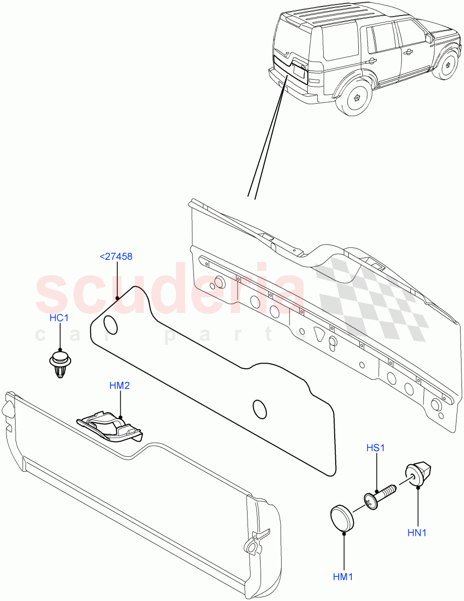 Back Door/Tailgate Trim Instllation((V)FROMAA000001) of Land Rover Land Rover Discovery 4 (2010-2016) [5.0 OHC SGDI NA V8 Petrol]