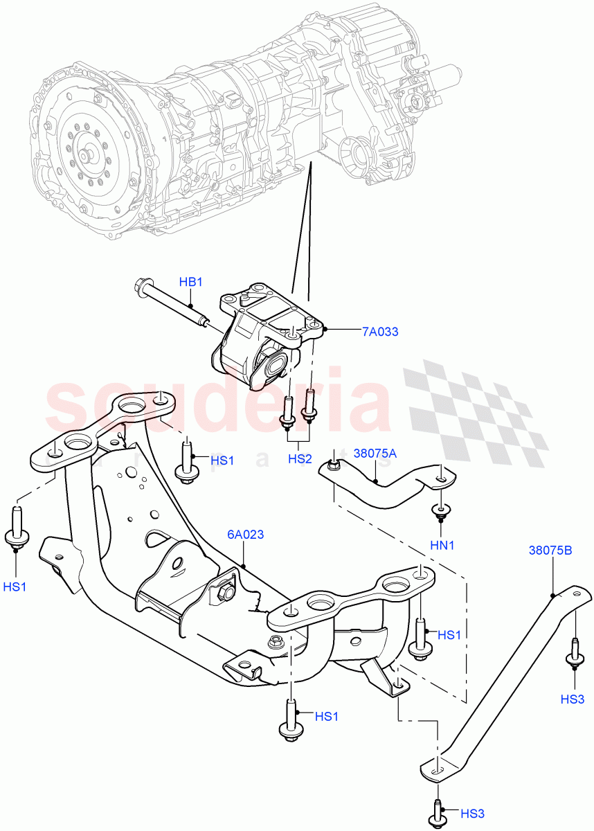 Transmission Mounting(4.4L DOHC DITC V8 Diesel)((V)FROMJA000001) of Land Rover Land Rover Range Rover Sport (2014+) [3.0 I6 Turbo Petrol AJ20P6]