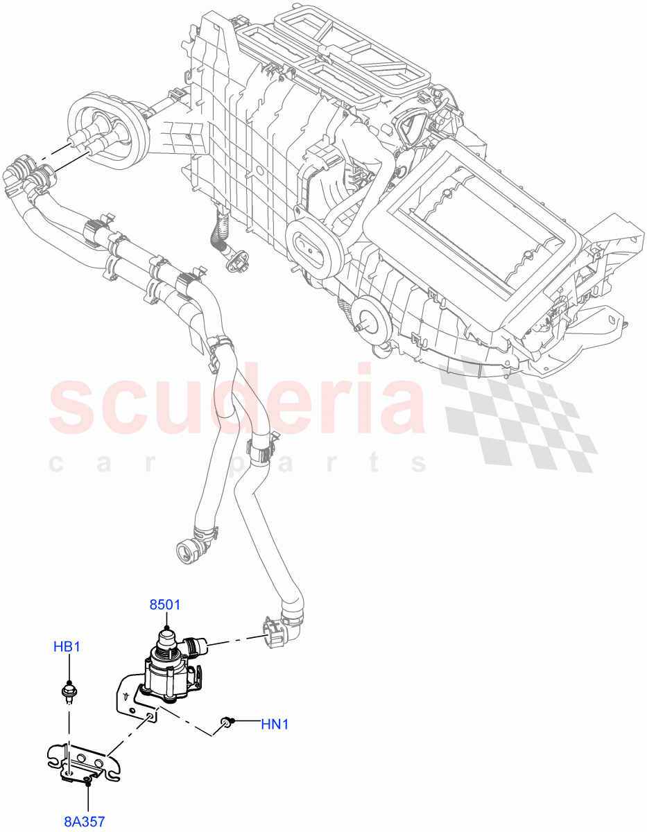 Auxiliary Circulation Coolant Pump(2.0L AJ21D4 Diesel Mid)((V)FROMMA000001) of Land Rover Land Rover Range Rover Velar (2017+) [5.0 OHC SGDI SC V8 Petrol]