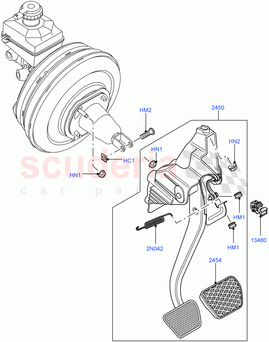 Brake And Clutch Controls((V)FROMAA000001) of Land Rover Land Rover Range Rover (2010-2012) [3.6 V8 32V DOHC EFI Diesel]