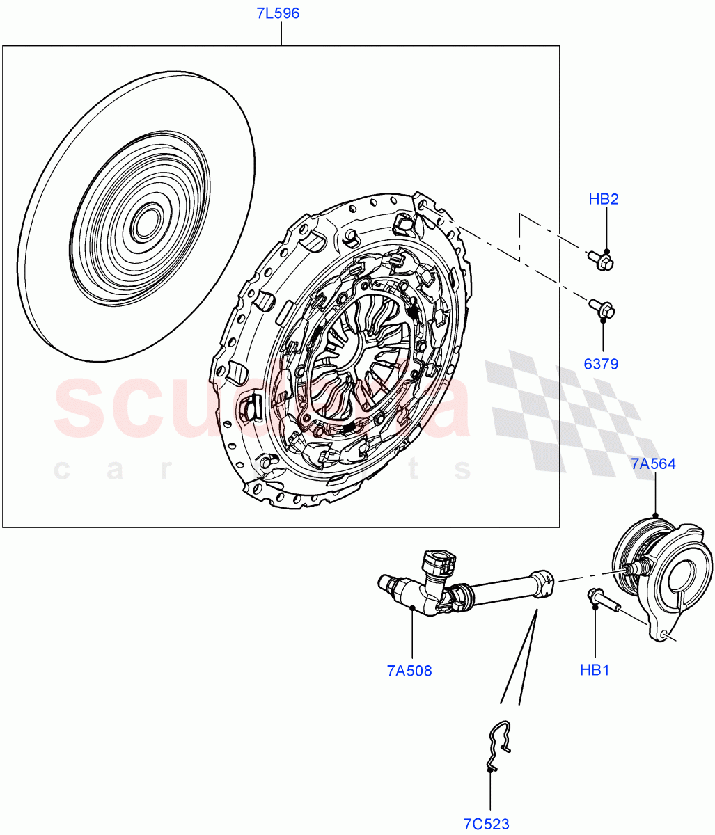 Clutch(6 Speed Manual Trans M66 - AWD,Halewood (UK),6-Speed Manual Transaxle - M66 2WD,6 Speed Manual Trans-JLR M66 2WD) of Land Rover Land Rover Range Rover Evoque (2012-2018) [2.0 Turbo Petrol AJ200P]