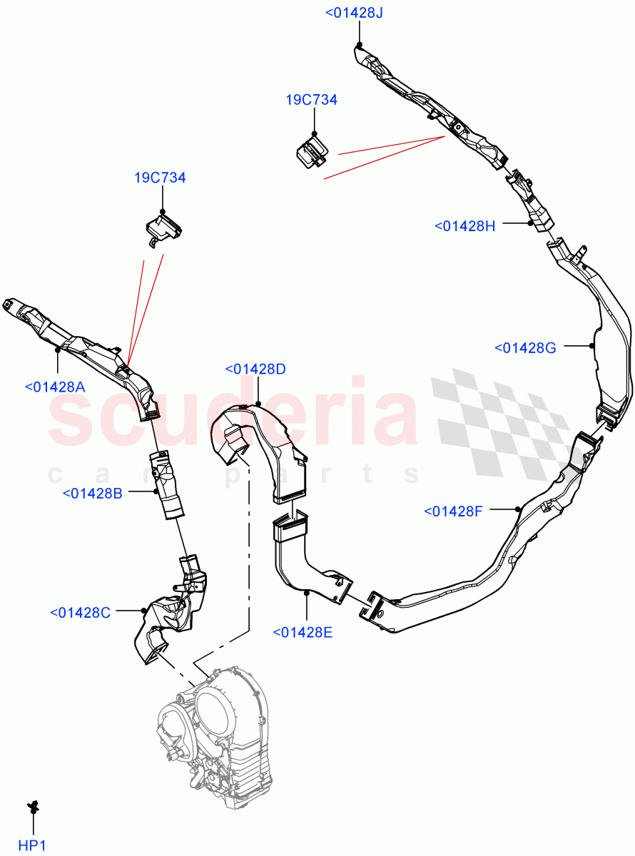 Air Vents, Louvres And Ducts(Headlining, Rear)(Less 3rd Row Rear Seat,Premium Air Conditioning-Front/Rear) of Land Rover Land Rover Range Rover (2022+) [3.0 I6 Turbo Petrol AJ20P6]