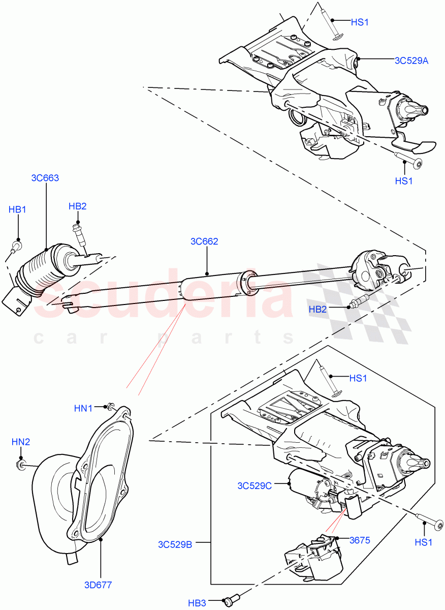 Steering Column((V)TOGA999999) of Land Rover Land Rover Range Rover Sport (2014+) [3.0 I6 Turbo Diesel AJ20D6]