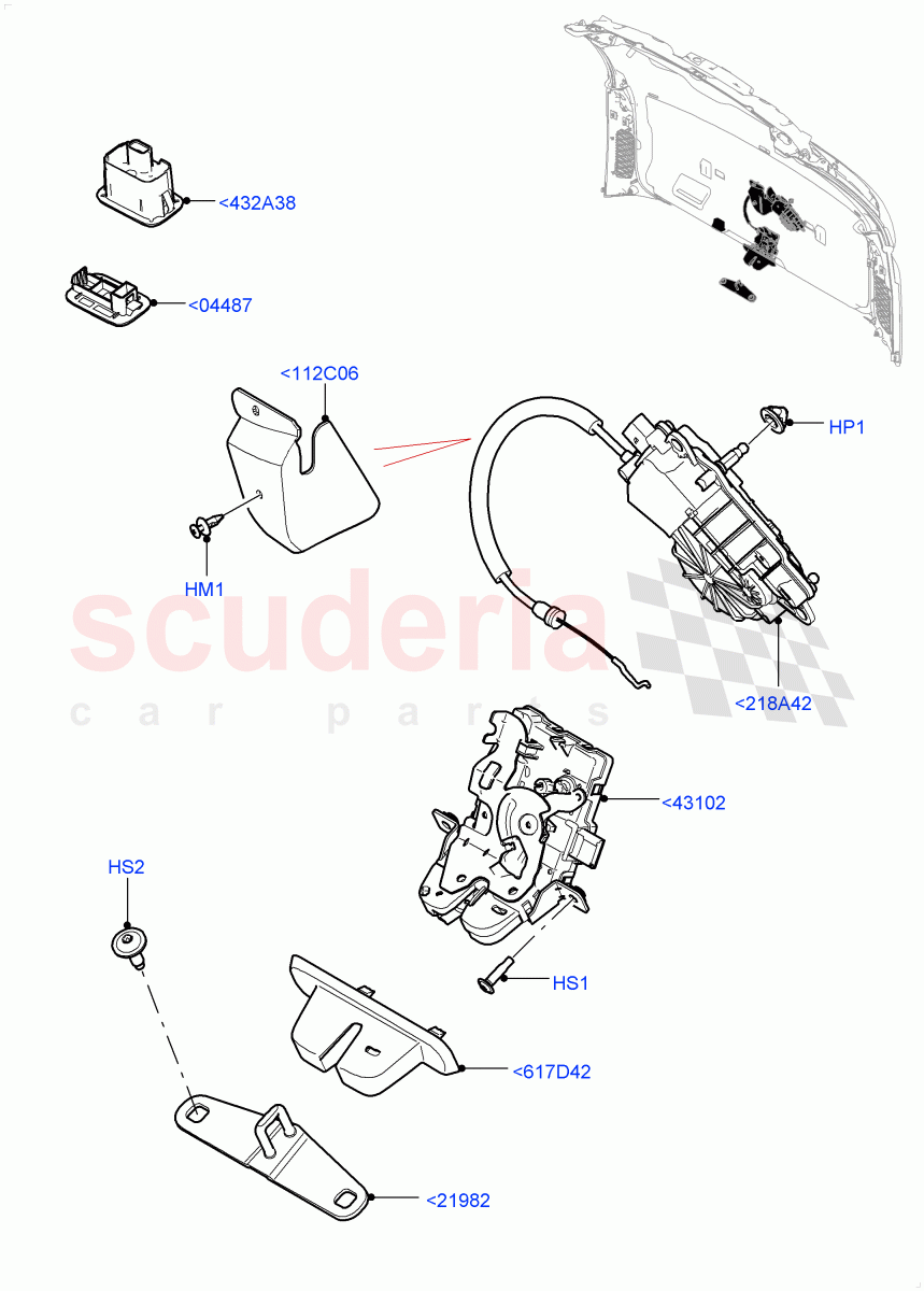 Luggage Compt/Tailgte Lock Controls(Halewood (UK)) of Land Rover Land Rover Range Rover Evoque (2019+) [1.5 I3 Turbo Petrol AJ20P3]