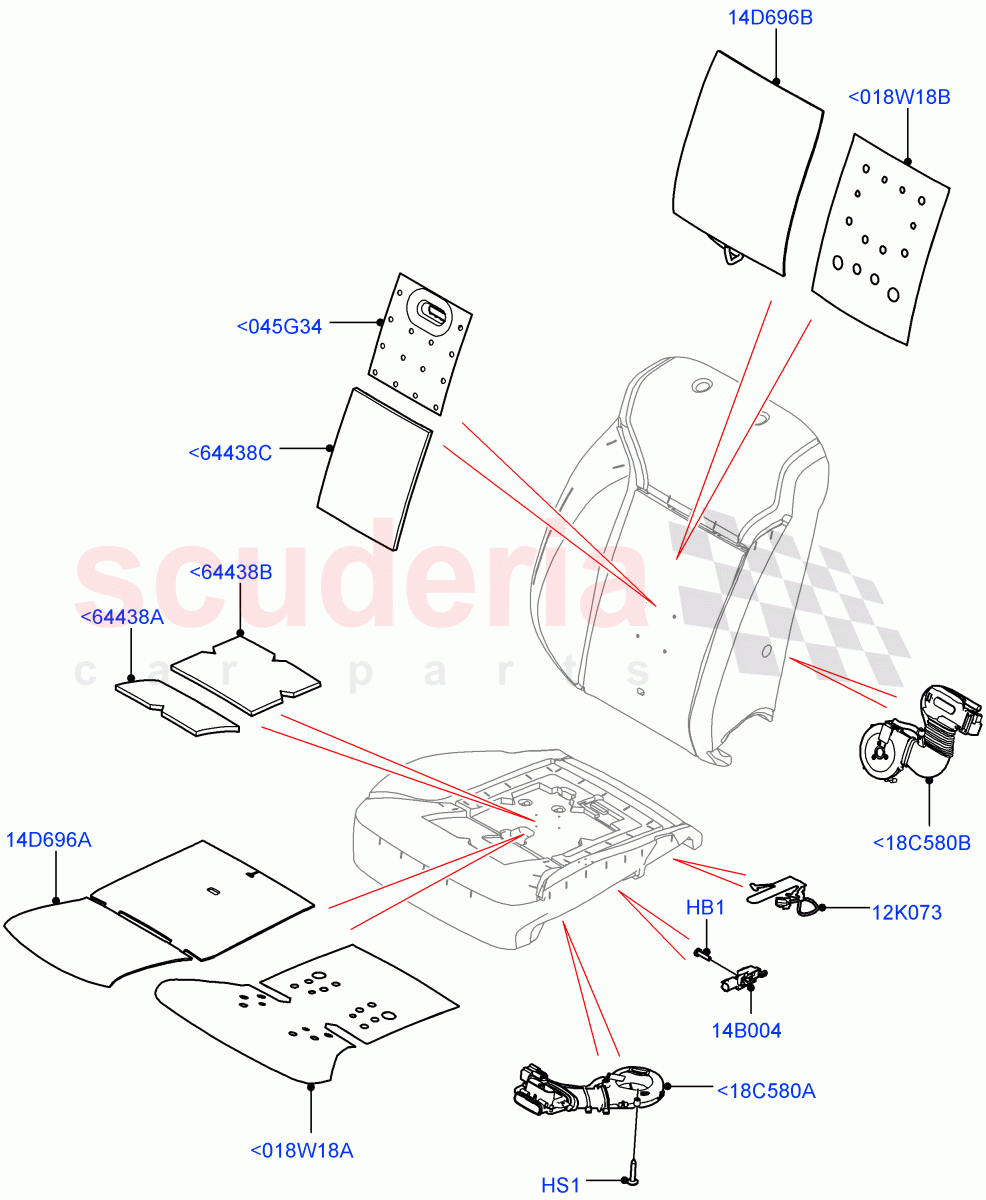 Front Seat Pads/Valances & Heating(Heating, Solihull Plant Build)((V)FROMHA000001) of Land Rover Land Rover Discovery 5 (2017+) [2.0 Turbo Petrol AJ200P]