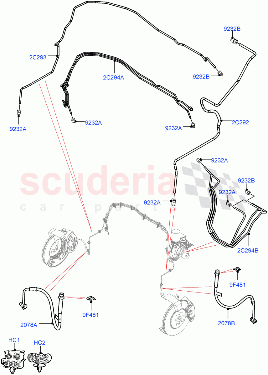 Front Brake Pipes(LHD)((V)FROMMA000001) of Land Rover Land Rover Range Rover Velar (2017+) [3.0 DOHC GDI SC V6 Petrol]