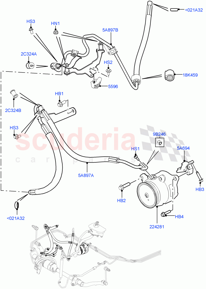 Active Anti-Roll Bar System(High Pressure Pipes, ARC Pump)(4.4L DOHC DITC V8 Diesel)((V)TOHA999999) of Land Rover Land Rover Range Rover (2012-2021) [2.0 Turbo Petrol GTDI]