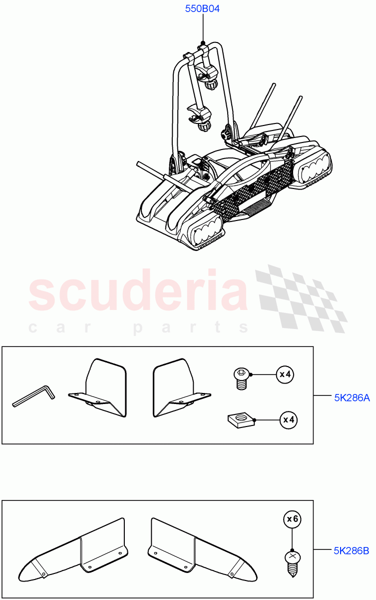 Carriers & Boxes(Accessory, Bike Carriers) of Land Rover Land Rover Range Rover Sport (2014+) [3.0 I6 Turbo Petrol AJ20P6]