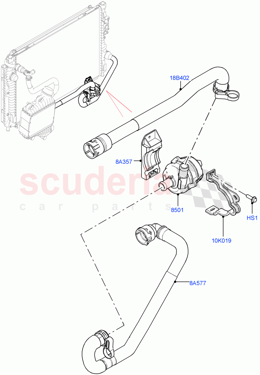 Water Pump(Auxillary Unit)(2.0L I4 High DOHC AJ200 Petrol)((V)FROMJH000001) of Land Rover Land Rover Discovery Sport (2015+) [2.0 Turbo Petrol AJ200P]