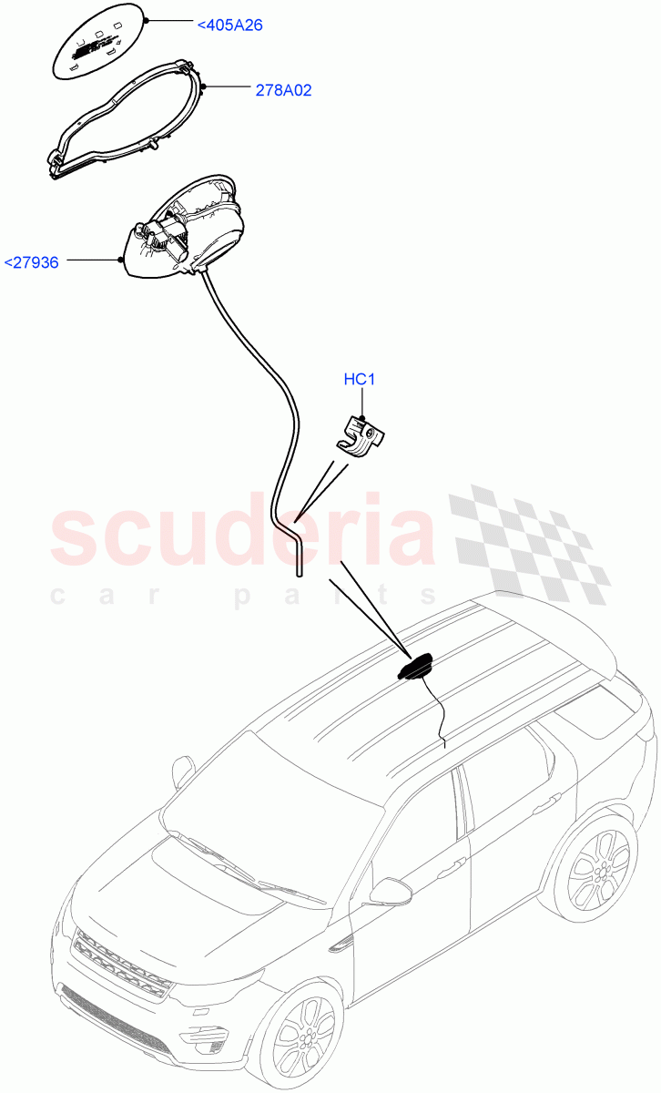 Fuel Tank Filler Door And Controls (Itatiaia (Brazil)) ((V) FROMGT000001) of Land Rover Land Rover Discovery Sport (2015+) [2.0 Turbo Diesel AJ21D4]