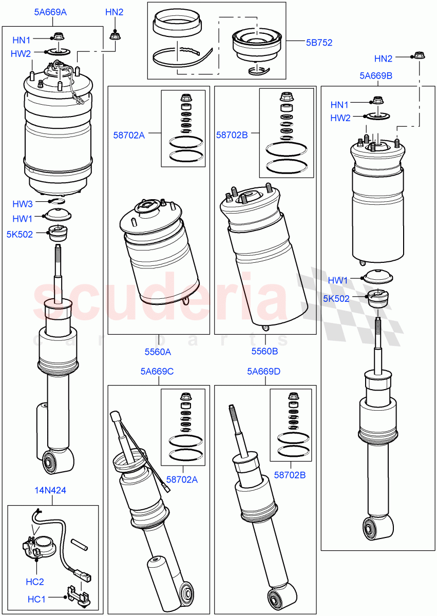 Rear Springs And Shock Absorbers((V)FROMAA000001) of Land Rover Land Rover Range Rover Sport (2010-2013) [5.0 OHC SGDI SC V8 Petrol]