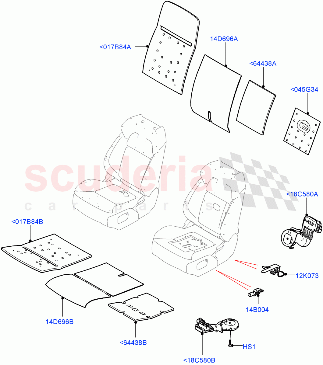 Front Seat Pads/Valances & Heating (Heating) (Version - Core, Non SVR) ((V) FROMJA000001) of Land Rover Land Rover Range Rover Sport (2014+) [3.0 I6 Turbo Diesel AJ20D6]