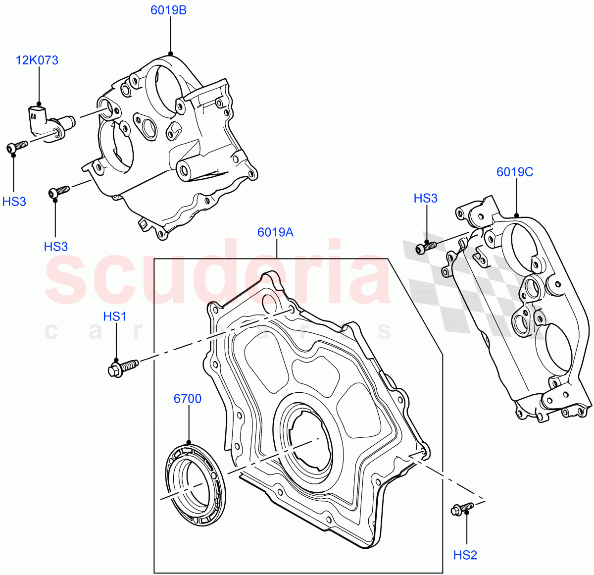 Timing Gear Covers(5.0L OHC SGDI NA V8 Petrol - AJ133)((V)FROMAA000001) of Land Rover Land Rover Discovery 4 (2010-2016) [5.0 OHC SGDI NA V8 Petrol]