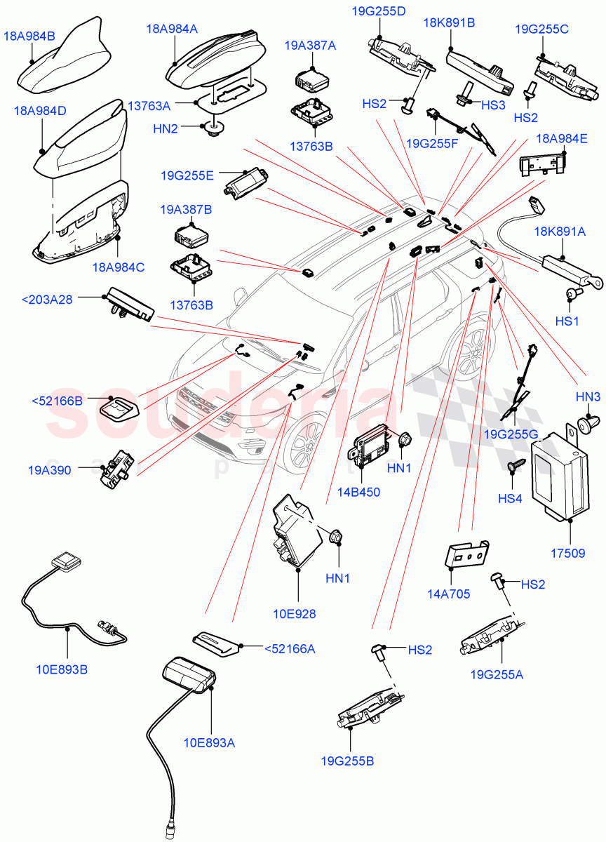 Aerial(Halewood (UK)) of Land Rover Land Rover Discovery Sport (2015+) [2.0 Turbo Petrol AJ200P]