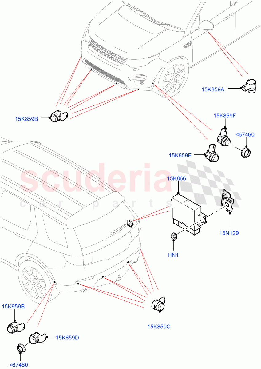 Parking Distance Control(Changsu (China))((V)FROMKG446857,(V)TOMG140568) of Land Rover Land Rover Discovery Sport (2015+) [1.5 I3 Turbo Petrol AJ20P3]