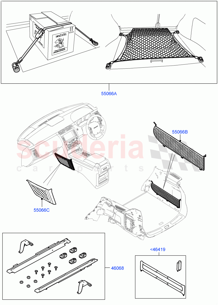 Load Retention Systems(Nitra Plant Build, Solihull Plant Build) of Land Rover Land Rover Discovery 5 (2017+) [3.0 DOHC GDI SC V6 Petrol]