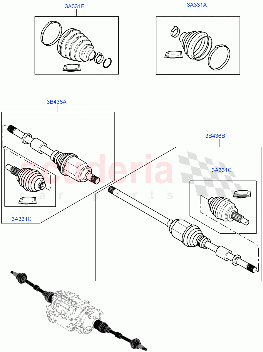 Drive Shaft - Rear Axle Drive(1.5L AJ20P3 Petrol High PHEV,Changsu (China),All Wheel Drive)((V)FROMKG446857) of Land Rover Land Rover Discovery Sport (2015+) [2.0 Turbo Diesel AJ21D4]