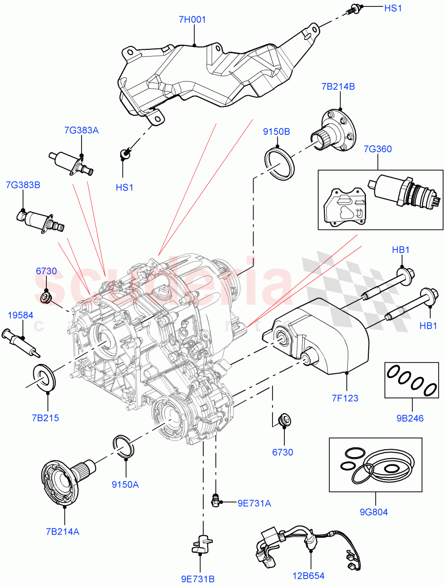Transfer Drive Components (Nitra Plant Build) (With 2 Spd Trans Case With Ctl Trac) ((V) FROMM2000001) of Land Rover Land Rover Discovery 5 (2017+) [3.0 I6 Turbo Diesel AJ20D6]