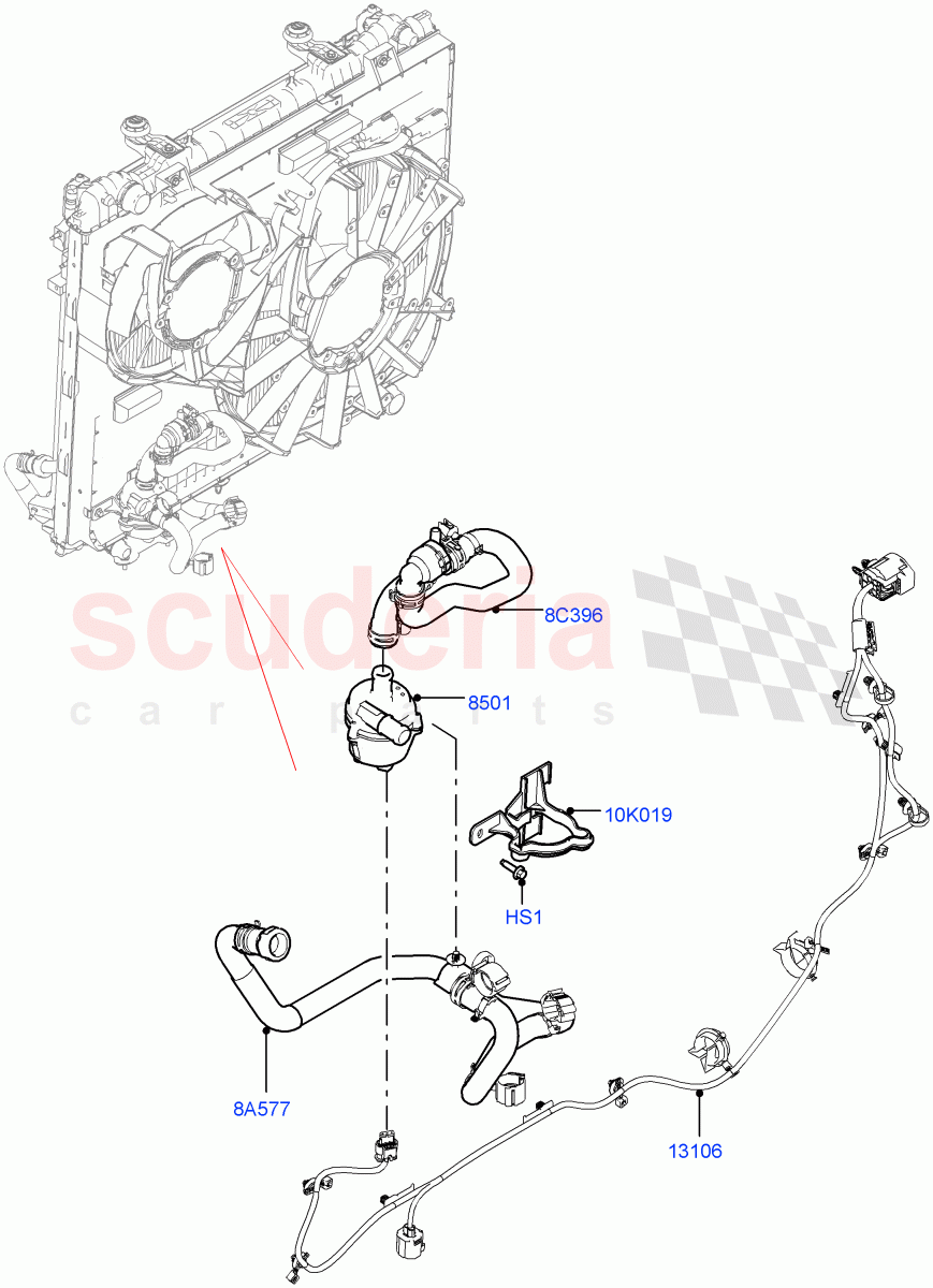 Water Pump(Auxiliary Unit, Solihull Plant Build)(2.0L I4 DSL HIGH DOHC AJ200)((V)FROMHA000001) of Land Rover Land Rover Discovery 5 (2017+) [2.0 Turbo Diesel]