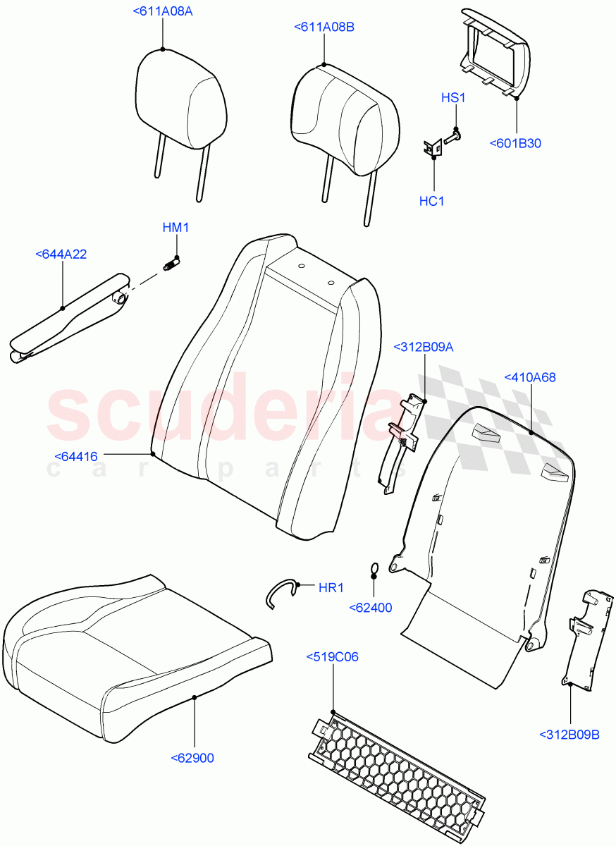 Front Seat Covers(Windsor Leather Perforated,Heated/Cooled Front/Rear Seat,Heated/Cooled Front - Heated Rear)((V)TOHA999999) of Land Rover Land Rover Range Rover (2012-2021) [4.4 DOHC Diesel V8 DITC]