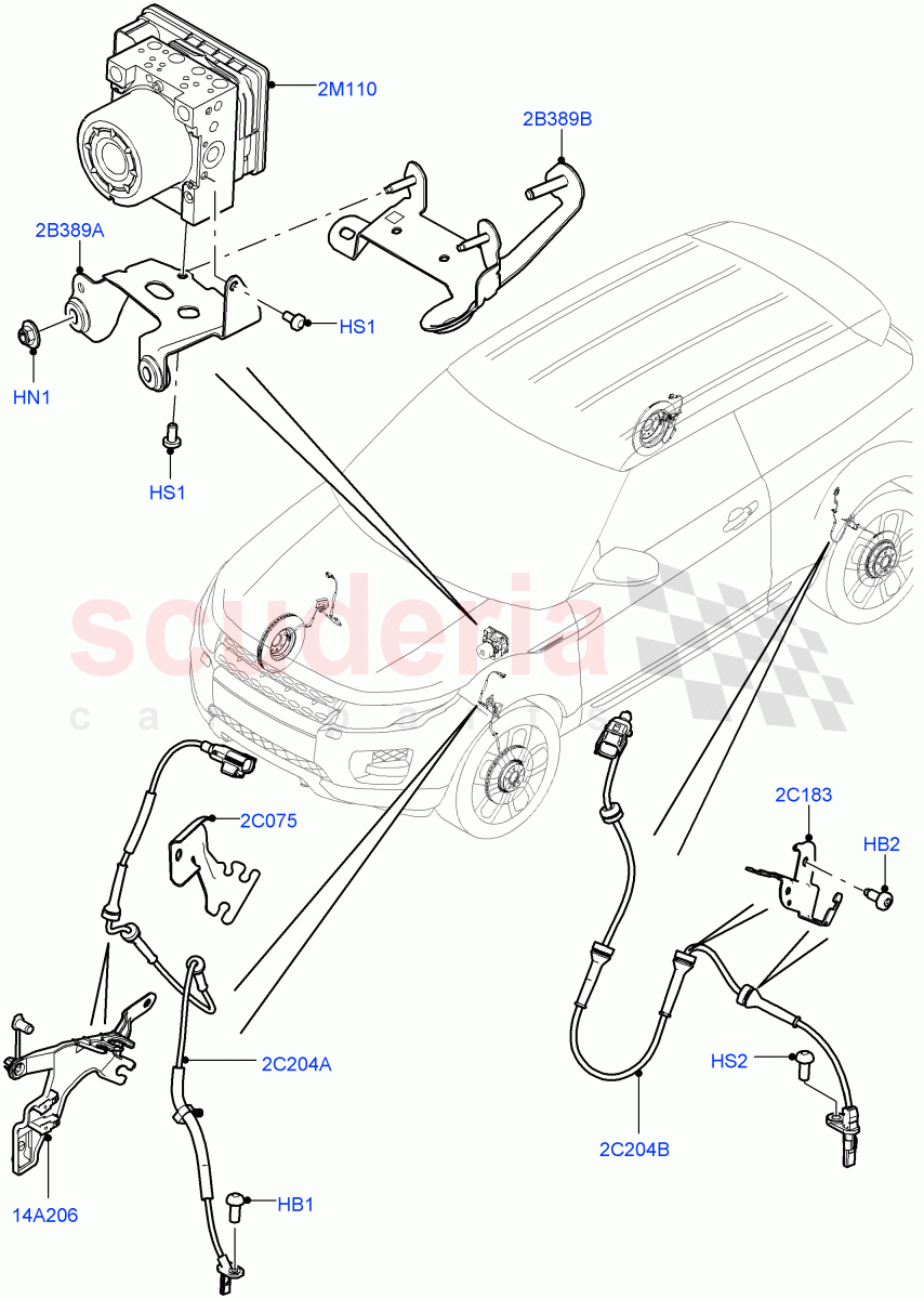 Anti-Lock Braking System (Halewood (UK)) ((V) FROMGH000001) of Land Rover Land Rover Range Rover Evoque (2012-2018) [2.0 Turbo Petrol AJ200P]