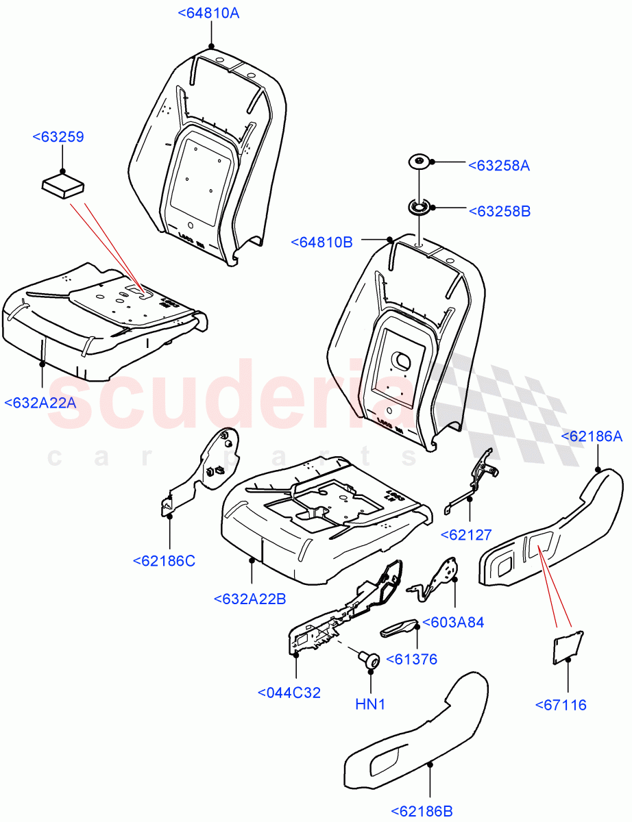 Front Seat Pads/Valances & Heating (Side Seats, Pads/Valances) (Standard Wheelbase) of Land Rover Land Rover Defender (2020+) [2.0 Turbo Petrol AJ200P]