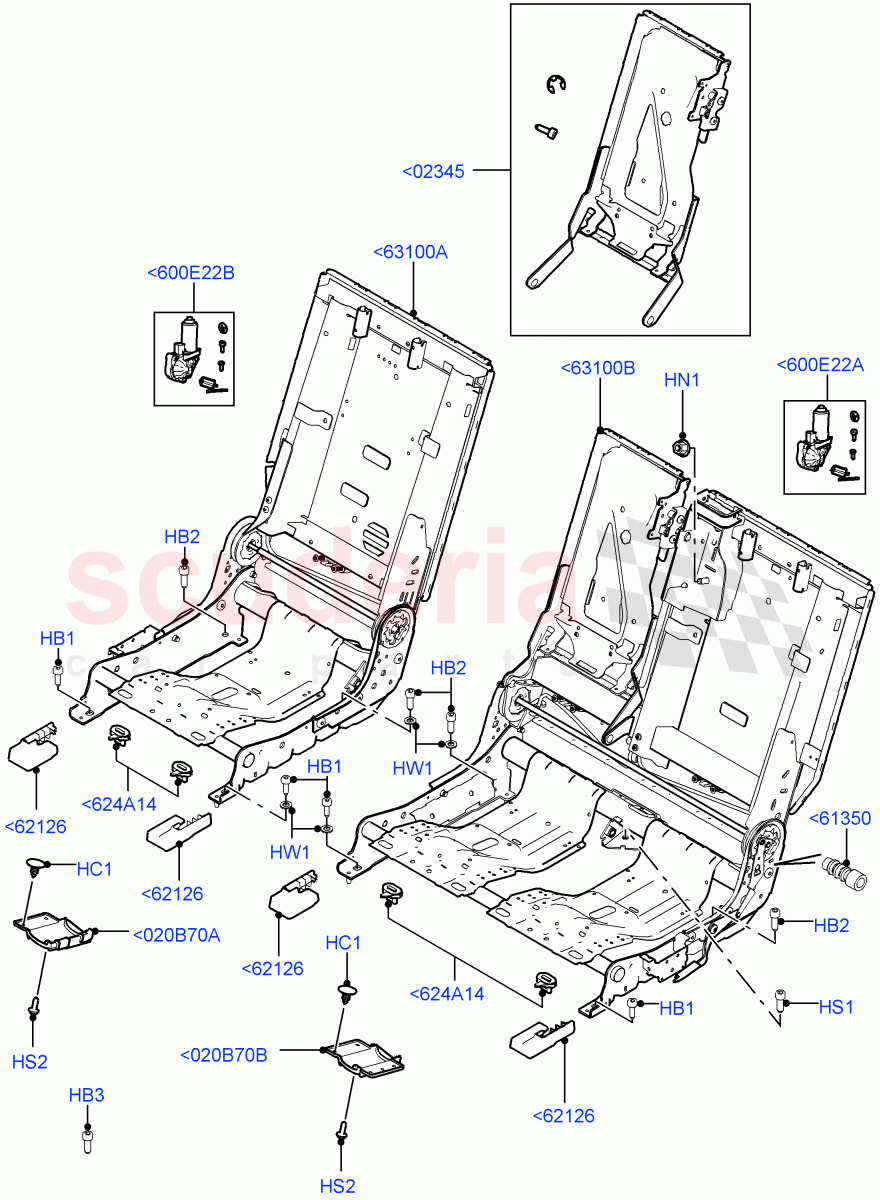 Rear Seat Base (With 60/40 Manual Fold Thru Rr Seat, With 60/40 Power Fold Thru Rr Seat) of Land Rover Land Rover Range Rover (2012-2021) [5.0 OHC SGDI NA V8 Petrol]