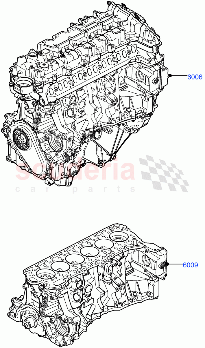 Service Engine And Short Block(3.0L AJ20D6 Diesel High) of Land Rover Land Rover Range Rover (2022+) [3.0 I6 Turbo Diesel AJ20D6]