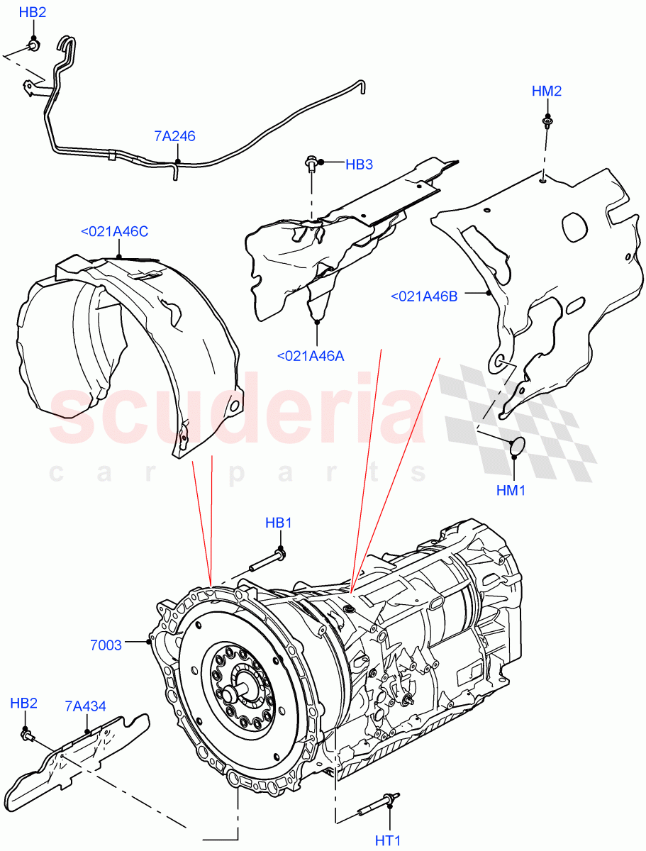 Auto Trans Assy & Speedometer Drive(Solihull Plant Build)(2.0L I4 DSL HIGH DOHC AJ200,8 Speed Auto Trans ZF 8HP45,2.0L I4 Mid DOHC AJ200 Petrol,2.0L I4 High DOHC AJ200 Petrol,2.0L I4 DSL MID DOHC AJ200)((V)FROMAA000001) of Land Rover Land Rover Range Rover Sport (2014+) [3.0 I6 Turbo Diesel AJ20D6]