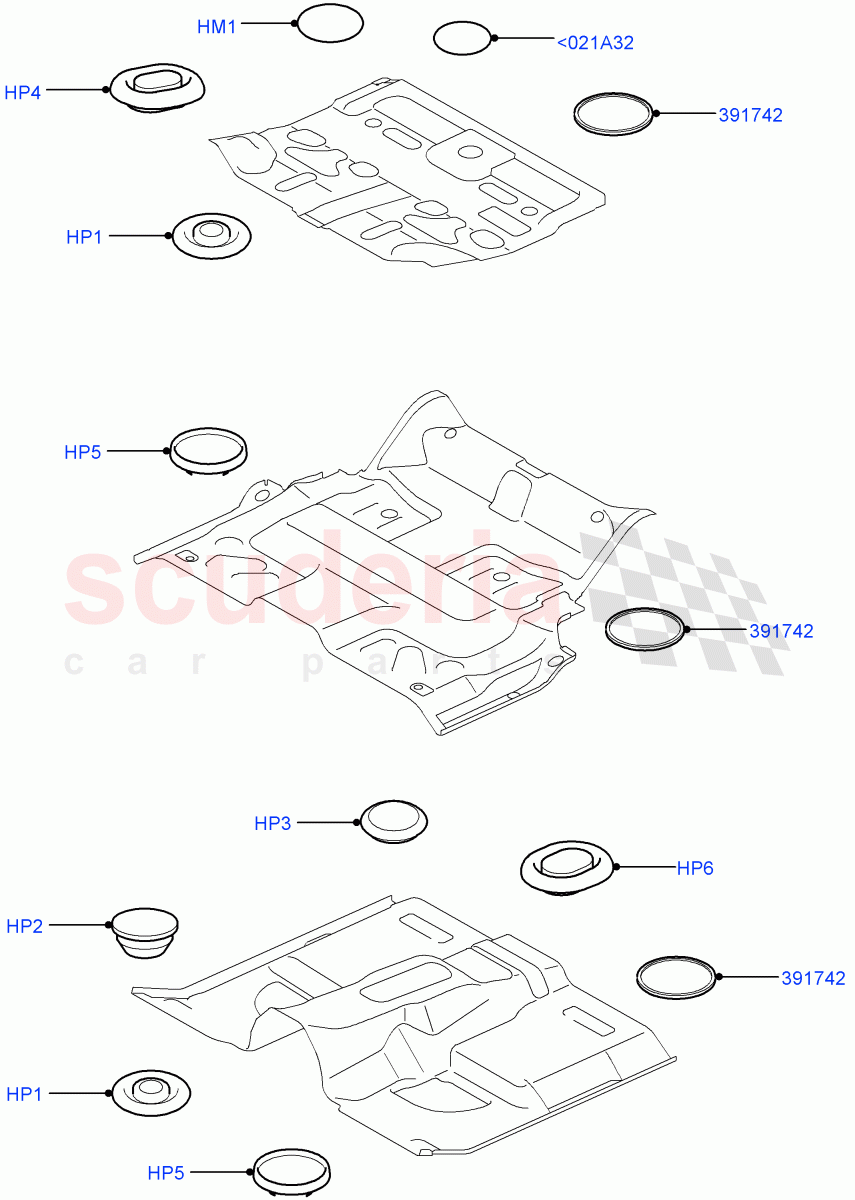 Plugs - Floor Pan ((V) FROMAA000001) of Land Rover Land Rover Range Rover Sport (2010-2013) [5.0 OHC SGDI NA V8 Petrol]