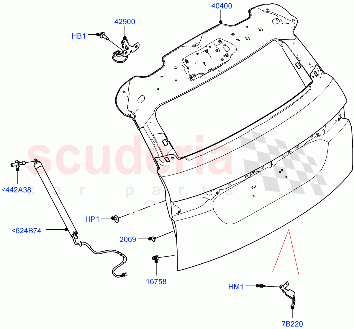 Luggage Compartment Door(Door And Fixings)(Changsu (China)) of Land Rover Land Rover Range Rover Evoque (2019+) [2.0 Turbo Petrol AJ200P]