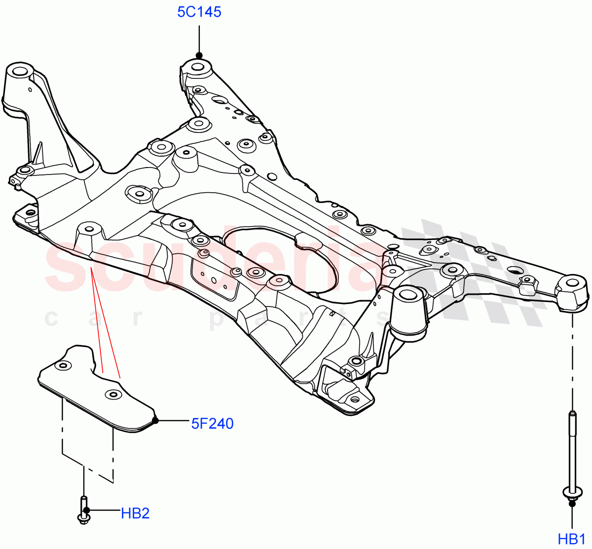 Front Cross Member & Stabilizer Bar (Crossmember) (Changsu (China)) of Land Rover Land Rover Range Rover Evoque (2019+) [1.5 I3 Turbo Petrol AJ20P3]