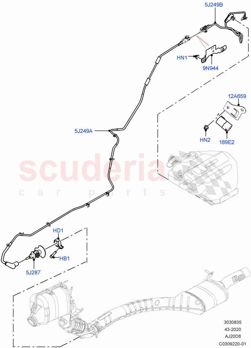 Exhaust Fluid Injection System (Injector and Control Unit) (3.0L AJ20D6 Diesel High, With Diesel Exh Fluid Emission Tank) ((V) FROMMA000001) of Land Rover Land Rover Range Rover Velar (2017+) [3.0 I6 Turbo Diesel AJ20D6]