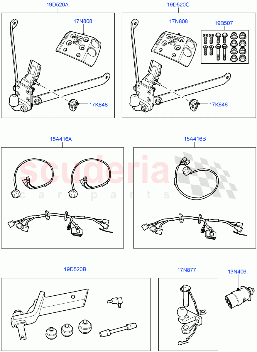 Tow Bar Installation(Accessory)((V)TO9A999999) of Land Rover Land Rover Range Rover Sport (2005-2009) [4.2 Petrol V8 Supercharged]