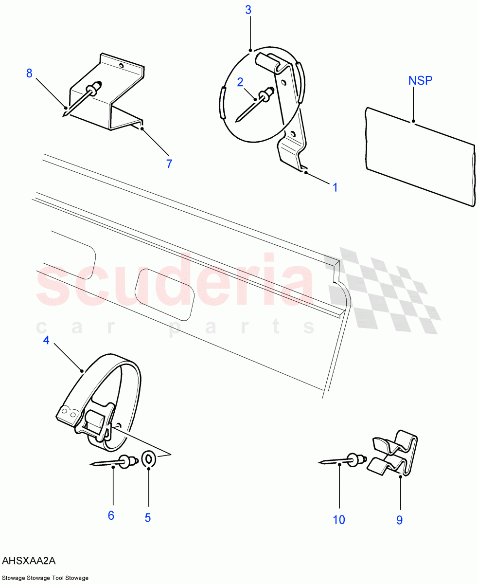 Tool Stowage((V)FROM7A000001) of Land Rover Land Rover Defender (2007-2016)