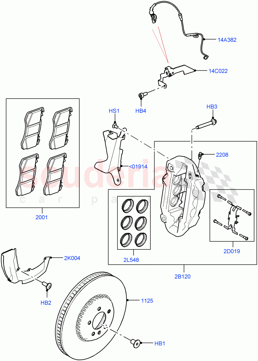 Front Brake Discs And Calipers (Disc And Caliper Size-Frt 20/RR 20) of Land Rover Land Rover Range Rover (2022+) [4.4 V8 Turbo Petrol NC10]