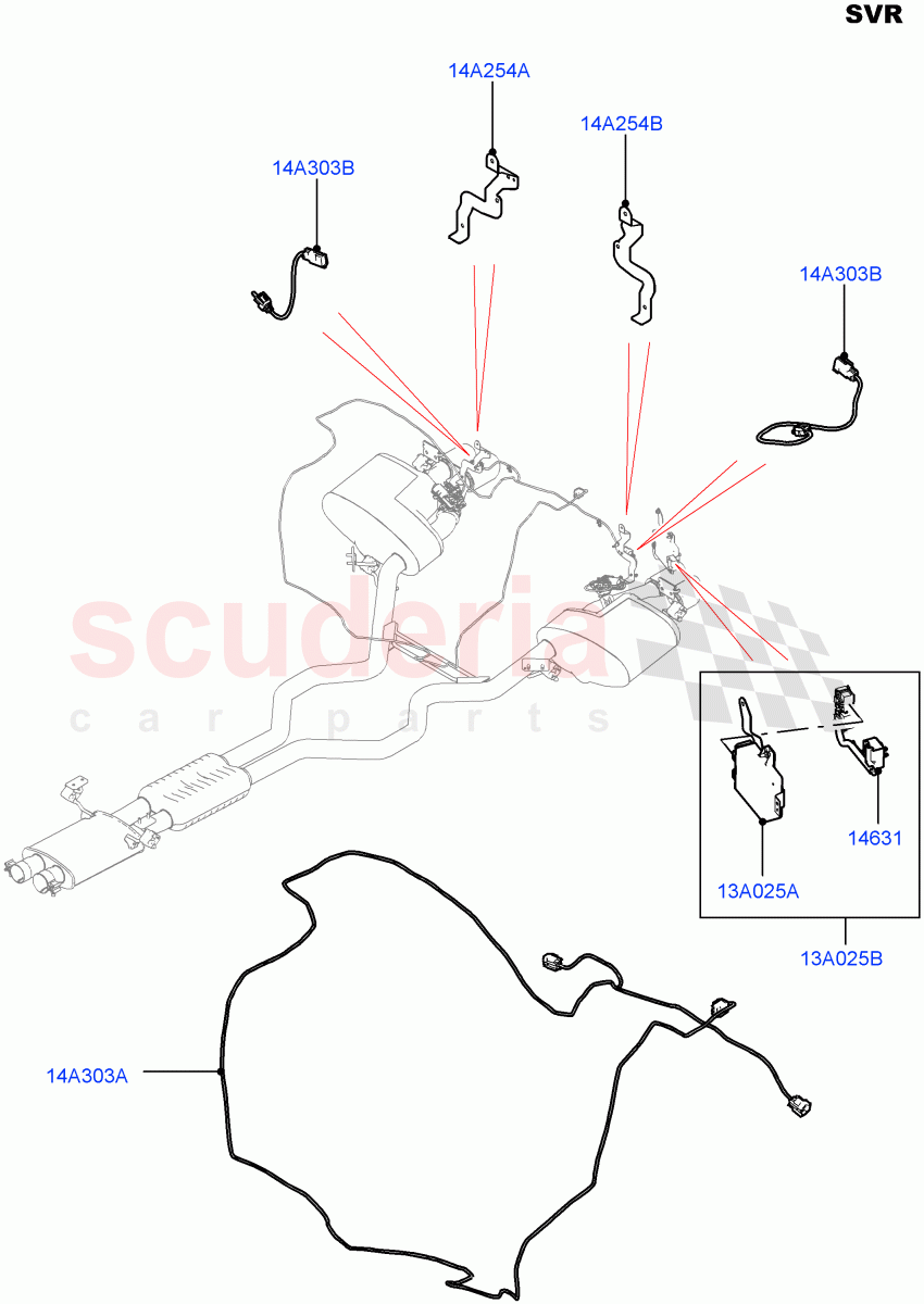 Vehicle Modules And Sensors(Exhaust)(SVR Version,SVR)((V)FROMFA000001) of Land Rover Land Rover Range Rover Sport (2014+) [3.0 I6 Turbo Diesel AJ20D6]