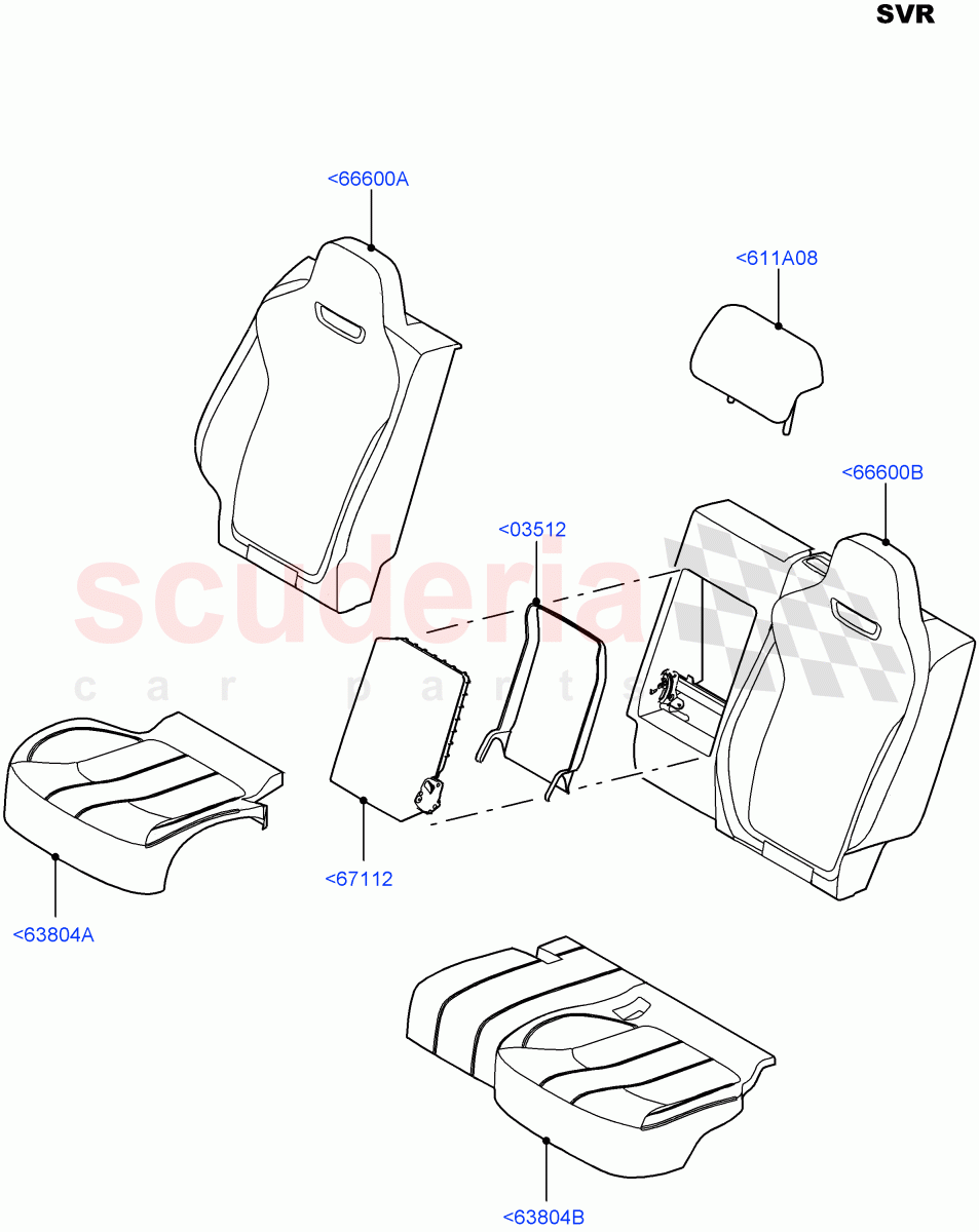 Rear Seat Covers(SVR Version,SVR)((V)FROMFA000001) of Land Rover Land Rover Range Rover Sport (2014+) [3.0 Diesel 24V DOHC TC]