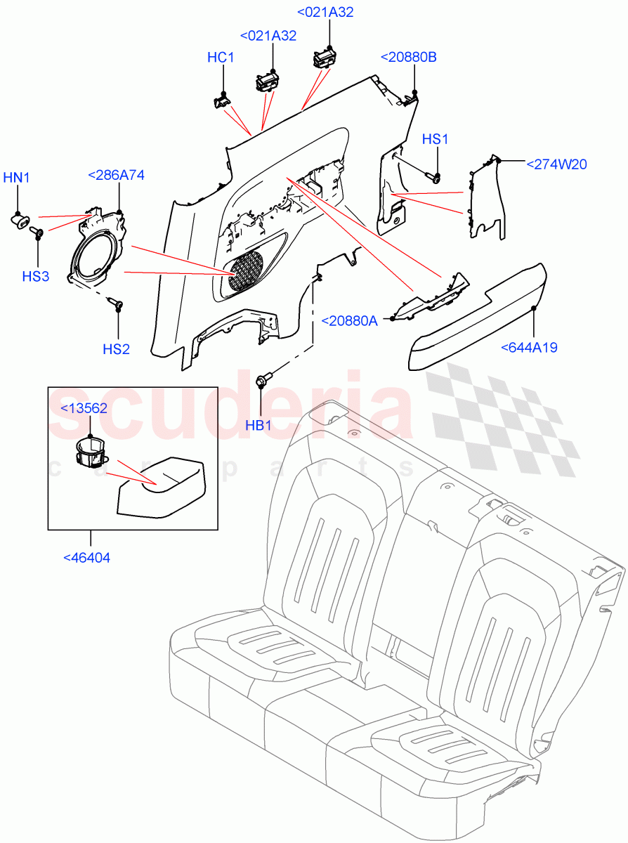 Side Trim (Quarter Trim Panel) (Short Wheelbase) of Land Rover Land Rover Defender (2020+) [3.0 I6 Turbo Petrol AJ20P6]