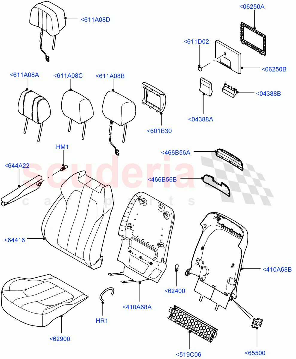 Front Seat Covers(Windsor Leather Perforated)((V)TOHA999999) of Land Rover Land Rover Range Rover Sport (2014+) [3.0 I6 Turbo Diesel AJ20D6]