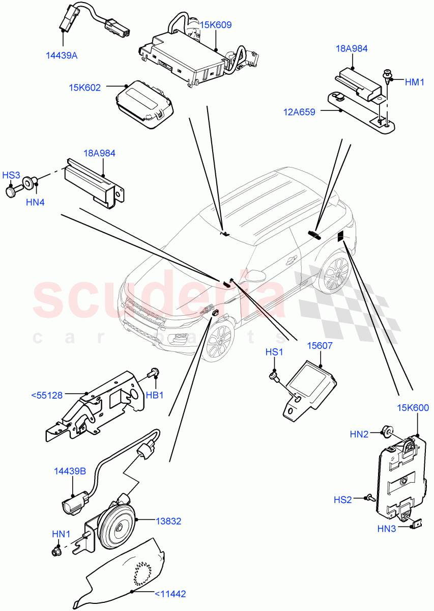 Anti-Theft Alarm Systems(Changsu (China))((V)FROMEG000001) of Land Rover Land Rover Range Rover Evoque (2012-2018) [2.0 Turbo Petrol AJ200P]