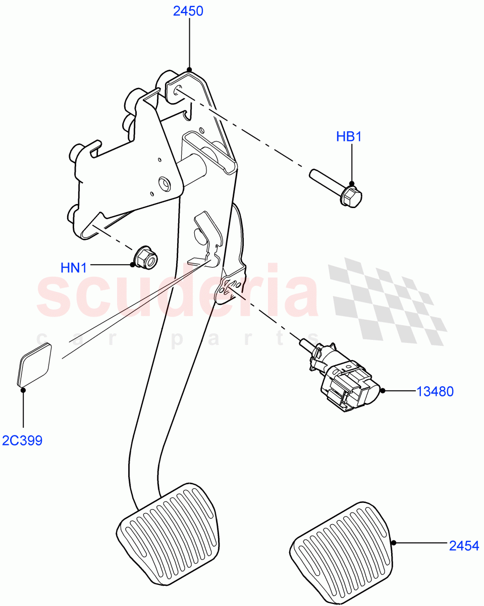 Brake And Clutch Controls(3.0 V6 Diesel,8 Speed Auto Trans ZF 8HP70 4WD,4.4L DOHC DITC V8 Diesel,8 Speed Auto Trans ZF 8HP76,3.0L AJ20D6 Diesel High) of Land Rover Land Rover Range Rover (2012-2021) [4.4 DOHC Diesel V8 DITC]