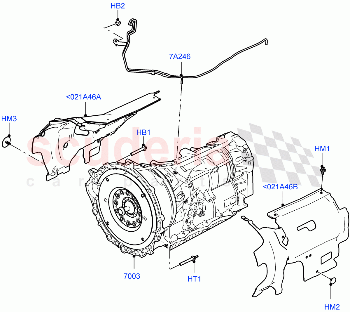 Auto Trans Assy & Speedometer Drive(Solihull Plant Build)(2.0L I4 DSL HIGH DOHC AJ200,8 Speed Auto Trans ZF 8HP70 4WD)((V)FROMAA000001) of Land Rover Land Rover Range Rover Sport (2014+) [2.0 Turbo Petrol GTDI]