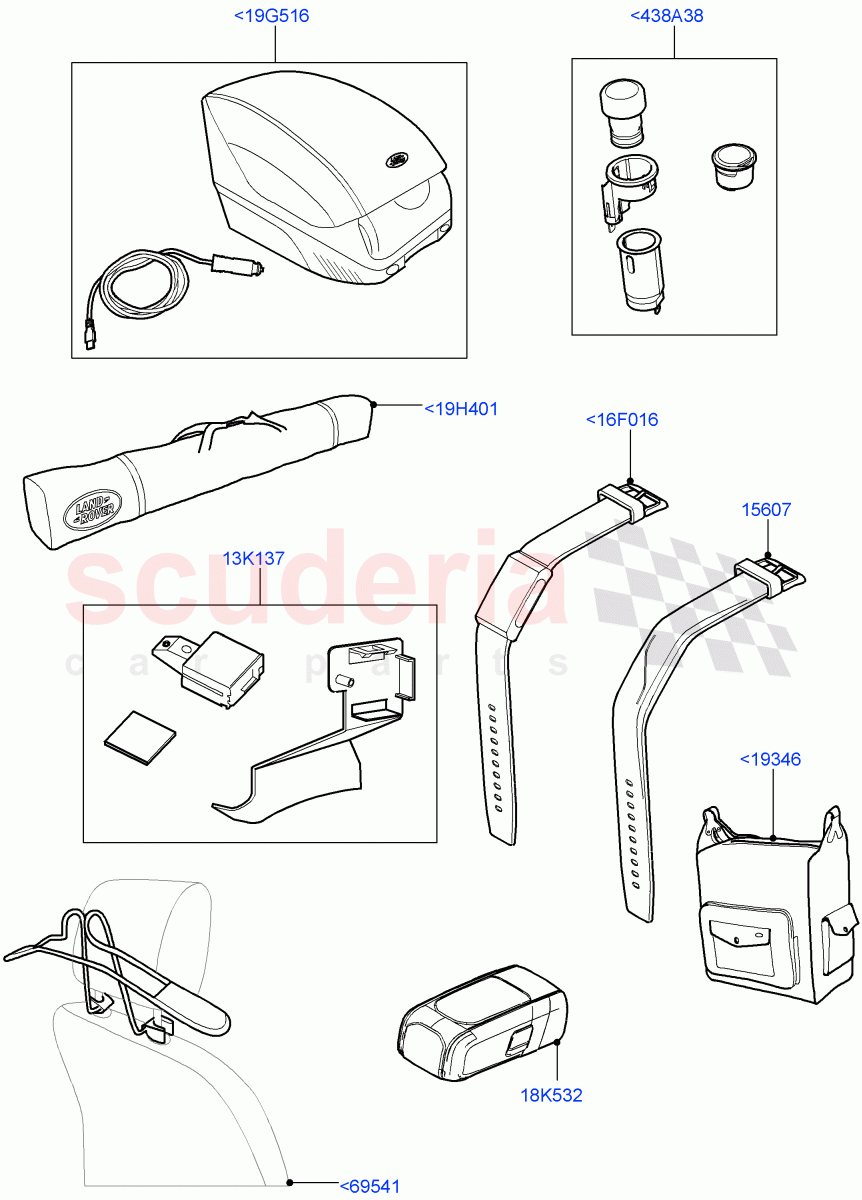 Touring Accessories(Solihull Plant Build, Nitra Plant Build) of Land Rover Land Rover Discovery 5 (2017+) [3.0 Diesel 24V DOHC TC]