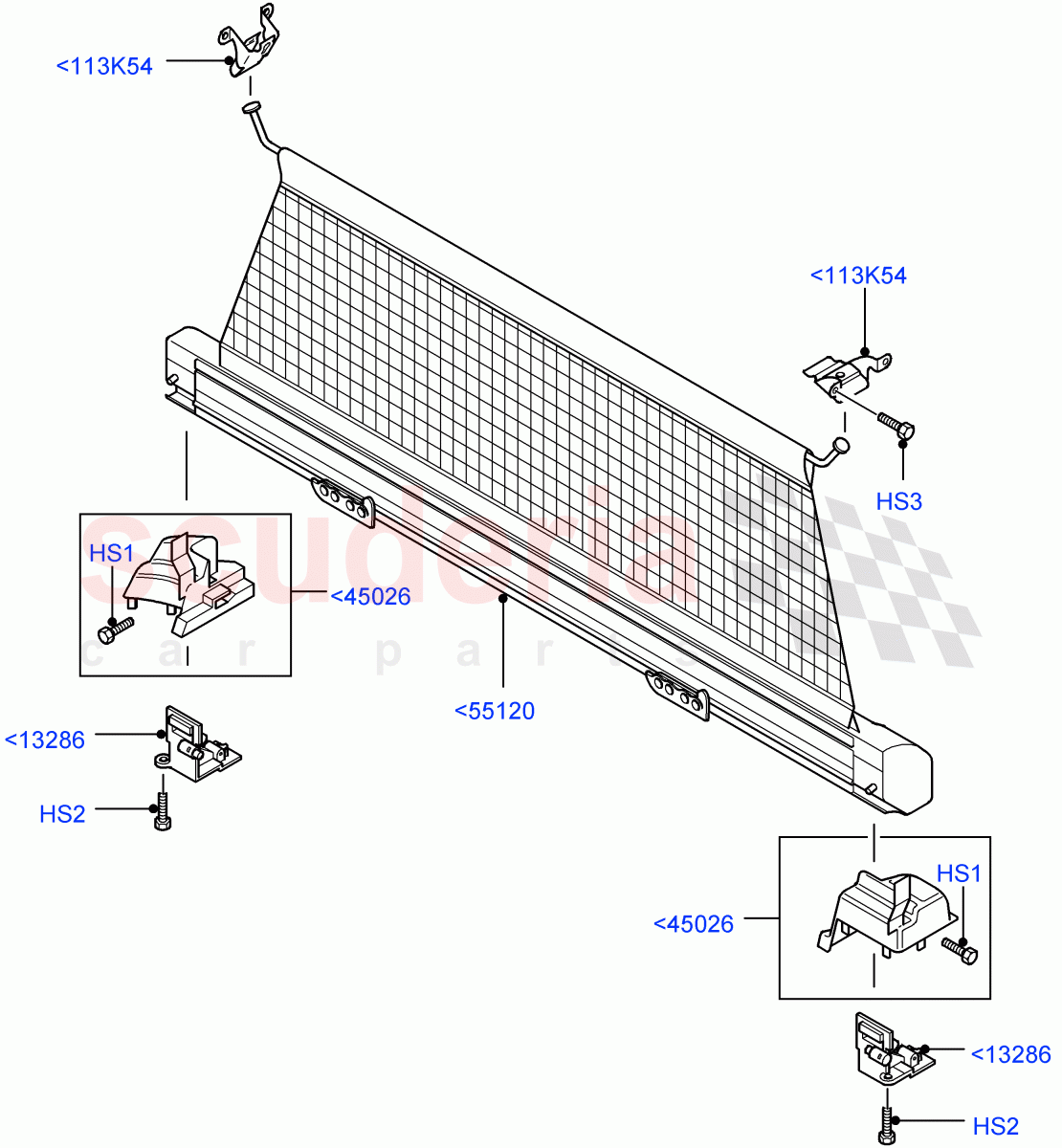 Load Compartment Trim(Less Armoured,With Load Retention Net)((V)FROMAA000001) of Land Rover Land Rover Range Rover (2010-2012) [5.0 OHC SGDI SC V8 Petrol]